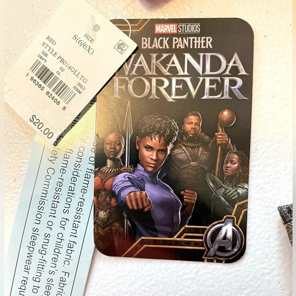 Marvel NWT 6 Black Panther 2pc costume. L/S, elastic waist & pant hem. Red, gold - Picture 5 of 7